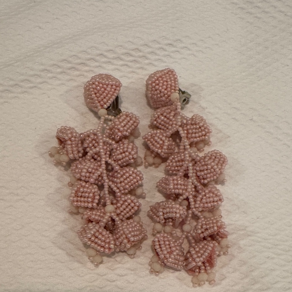Sachin + Babi Pink Beaded Drop Earrings “grape” in pink